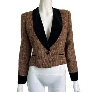 vintage:: Rare Tweed & Velvet Blazer by Frank Masandrea for Neiman Marcus